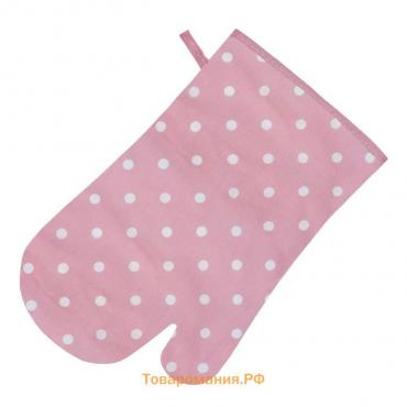 Варежка-прихватка Pink polka dot, размер 18х30 см, цвет розовый