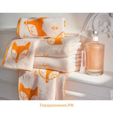 Полотенце махровое Fox, размер 30х50 см, цвет оранжевый