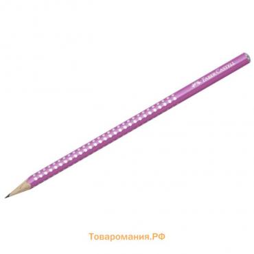 Карандаш чёрнографитный Faber-Castell Sparkle B, трёхгранный, жемчужно - розовый