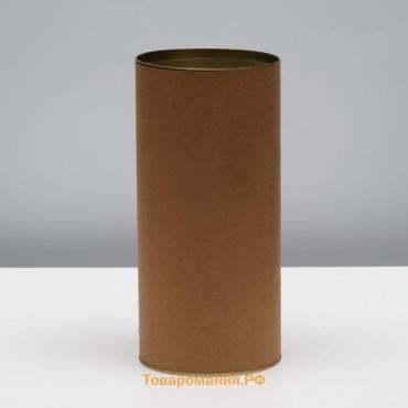 Тубус 120×260 мм (240 мм внутр. высота), картон, металлическая крышка
