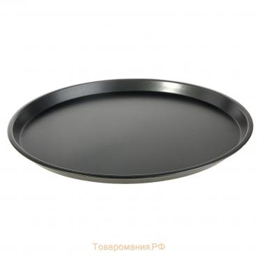 Форма для пиццы «Жаклин», d=35 см, антипригарное покрытие, цвет чёрный