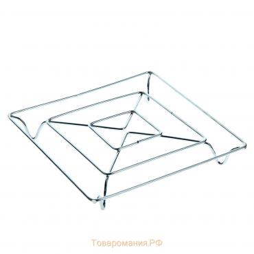 Подставка под горячее на ножках «Квадрат», 14×14×2 см, цвет хром