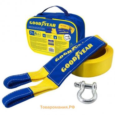 Трос буксировочный Goodyear, динамический, 7 т, 6 м, с шаклом