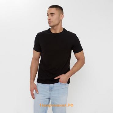 Футболка мужская MINAKU SLIM FIT: цвет чёрный, р-р 54