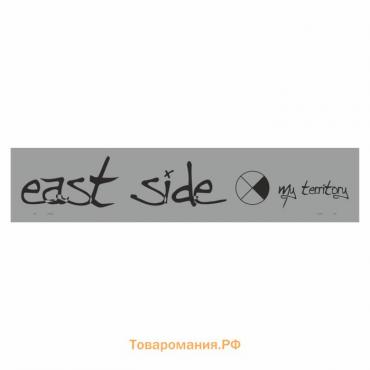 Полоса на лобовое стекло "East Side", серебро, 1300 х 170 мм