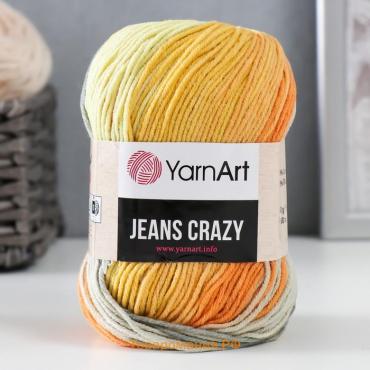 Пряжа "Jeans crazy" 55% хлопок, 45% акрил 160м/50гр (8210 жёлтый-оранж.)