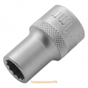 Головка торцевая Stels 13653, хромированная, 12-гранная, CrV,под квадрат 1/2", 11 мм