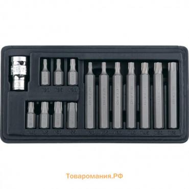 Набор бит Stels 11315, Torx, шестигранный хвостовик 10 мм, T20 - T55, 15 шт.