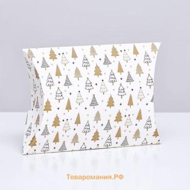 Коробка складная, подарочная новогодняя «Зимний лес» 15×11×3 см