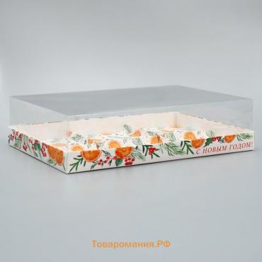 Коробка для для муссовых пирожных «С Новым годом», 27 х 17.8 х 6.5 см, Новый год