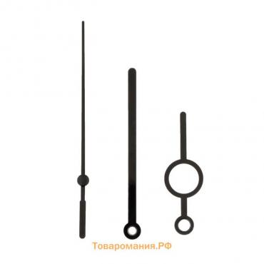 Комплект из 3-х стрелок для часов 55/75/77 мм, фасовка 10 шт, черные